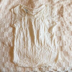 Boho Chic White Blouse Size L